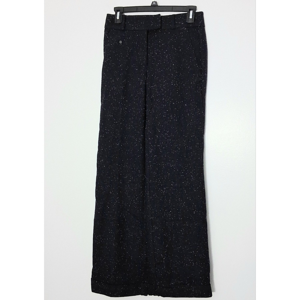 Loft Ann Taylor Pants Women's Size 0 Navy Speckled Tweed Trousers Pockets NEW